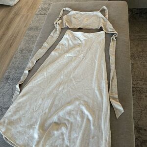 Petal + Pup 100% Linen Devlin 2 Piece Tank skirt Set Beige sz 2